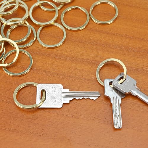 BuleVina 20 PCS Brass Flat Split Key Rings, 25mm (1") Diameter, Solid Brass Keyrings for Keys, Clasps, Attachments for Charms, DIY Crafts at Home, Car, Office Use (Gold) - Image 5