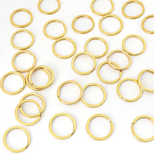 BuleVina 20 PCS Brass Flat Split Key Rings, 25mm (1") Diameter, Solid Brass Keyrings for Keys, Clasps, Attachments for Charms, DIY Crafts at Home, Car, Office Use (Gold) - Image 3