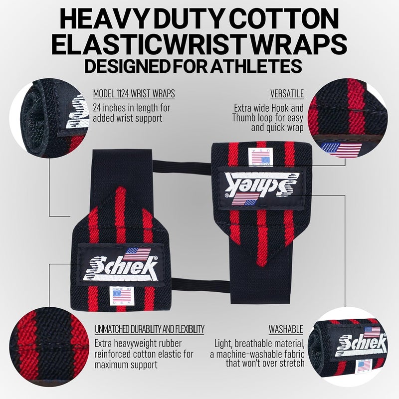 Schiek Sports Heavy Duty Model Wrist Wraps - Gym Workouts Wrist Support - Weight Lifting - Image 2