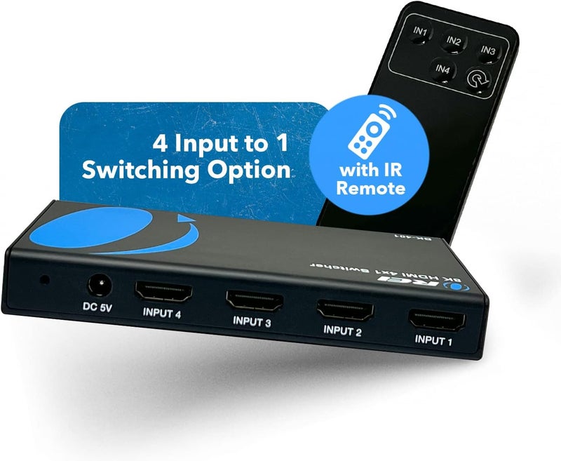 OREI 8K 4x1 HDMI 2.1 Switch 4K @ 120hz Switcher 4 in 1 Out, Support HDR, HDR10, Dolby Vision, HLG 48Gbps for Xbox Series X PS5 Roku Fire TV Monitor Projector Dolby - Image 2