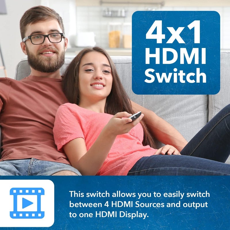 OREI 8K 4x1 HDMI 2.1 Switch 4K @ 120hz Switcher 4 in 1 Out, Support HDR, HDR10, Dolby Vision, HLG 48Gbps for Xbox Series X PS5 Roku Fire TV Monitor Projector Dolby - Image 4