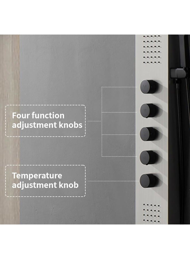 BWE Shower Massage Panel 4 IN 1Multifunction Shower Panel System Stainless Steel Panel with Handheld Wand Wall Mount Shower Column,Brushed Nickel - Image 4