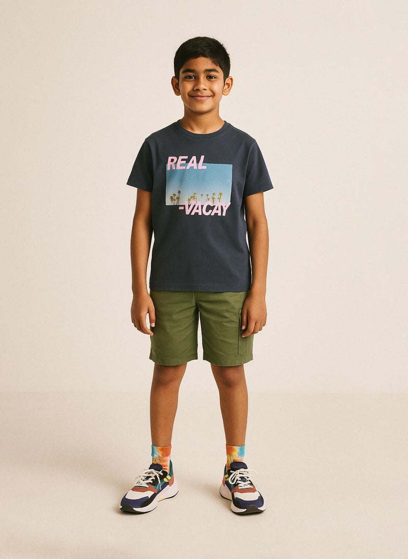 مينوتي شورت كارجو بوبلين للأطفال - Image 1