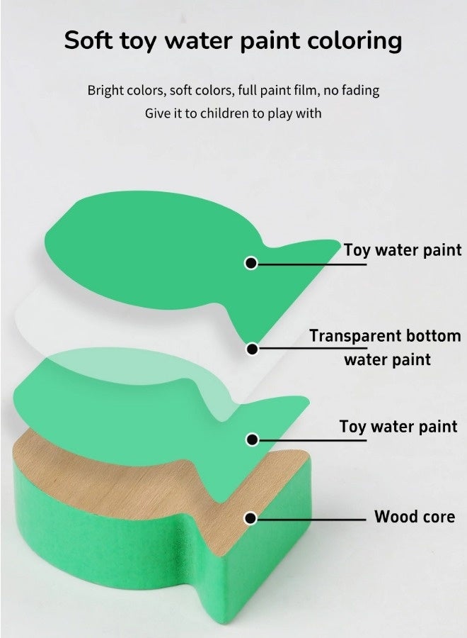 Wooden Magnetic Fishing Toy, Choking-Resistant Design Fishing Set for Toddlers, Safe and Durable, Educational Learning Toy for Hand-Eye Coordination, Ideal for Ages 18 Months+ (10 Pcs, Multicolor) - Image 4