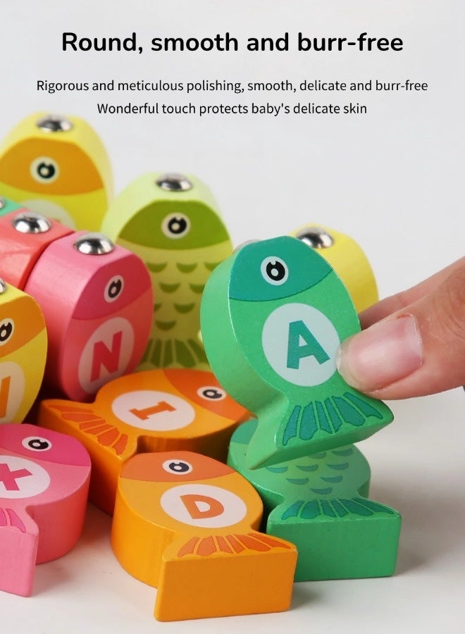 Wooden Magnetic Fishing Toy, Choking-Resistant Design Fishing Set for Toddlers, Safe and Durable, Educational Learning Toy for Hand-Eye Coordination, Ideal for Ages 18 Months+ (10 Pcs, Multicolor) - Image 5
