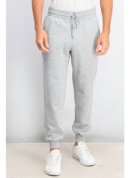Men Graphic Printed Drawstring Jogger Pants, Heather Grey