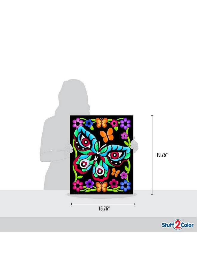 Stuff2Color Butterfly Fun Fuzzy Velvet Coloring Poster All Ages Coloring For Kids Toddlers Teens And Adults (Great For Arts And Crafts Coloring Time After School Or As A Family Activity) - Image 3