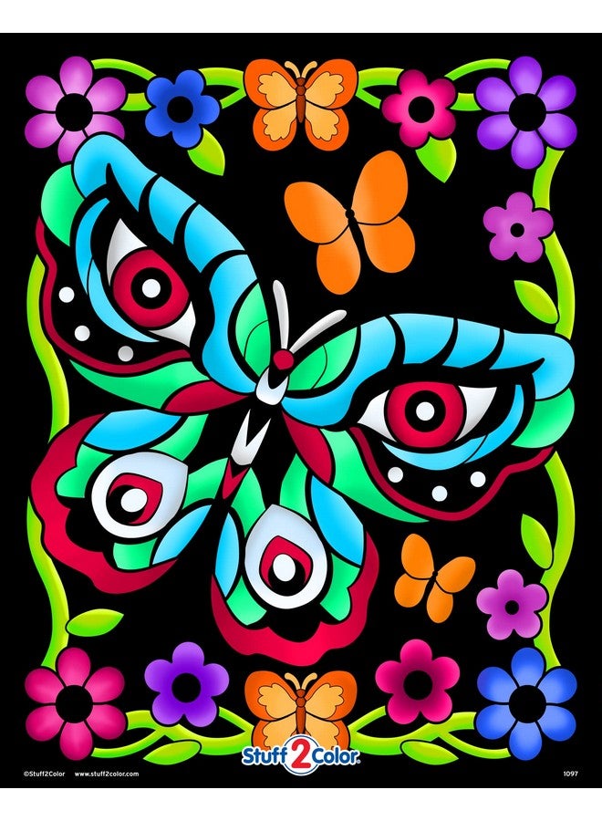 Stuff2Color Butterfly Fun Fuzzy Velvet Coloring Poster All Ages Coloring For Kids Toddlers Teens And Adults (Great For Arts And Crafts Coloring Time After School Or As A Family Activity) - Image 2