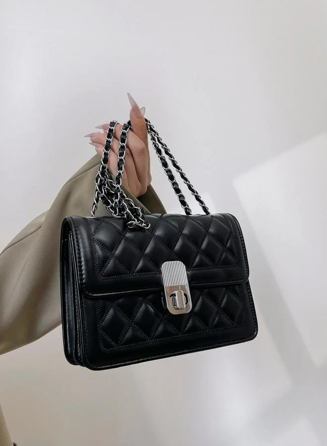 Take Two Black Quilted Crossbody Bag