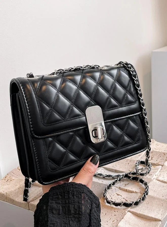 Take Two Black Quilted Crossbody Bag