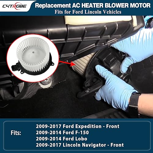 CYTROBE AC Heater Blower Motor HVAC with Fan Cage Compatible with 2009-2014 Ford F150, Ford Lobo, 2009-2017 Ford Expedition, 2009-2017 Lincoln Navigator Replaces PM9364, 700237, AL1Z19805A, CL1Z19805A, 75873 - Image 2