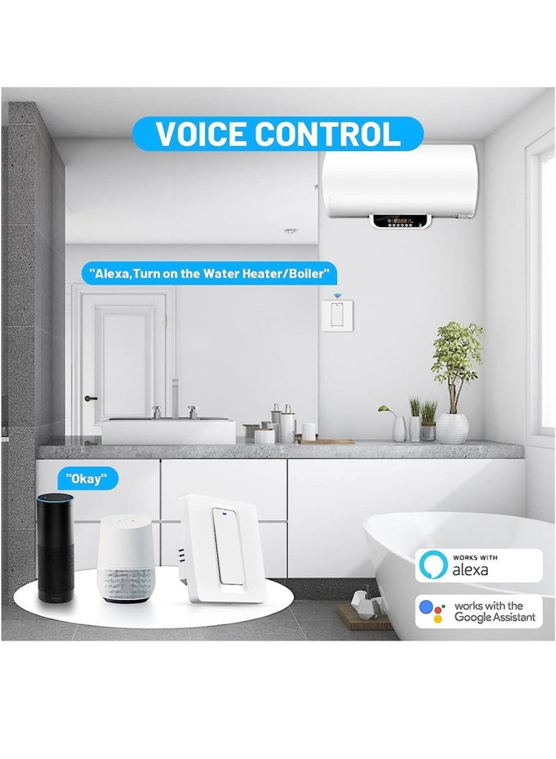 40A Smart WiFi/Bluetooth Switch, Heavy Duty WiFi Pump Controller for Pool Pump, Water Heater, Air Conditioner, Compatible with Alexa and Google Home, Neutral Wire Required  - Image 2