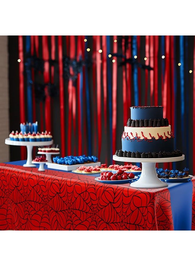Remagr 3 Pcs 54 x 108 Inch Spider Birthday Party Tablecloth Plastic Disposable Hero Table Cover Large Red and Blue Plastic Rectangular Tablecloth for Birthday Party Decorations Supplies (Red,Blue) - Image 5