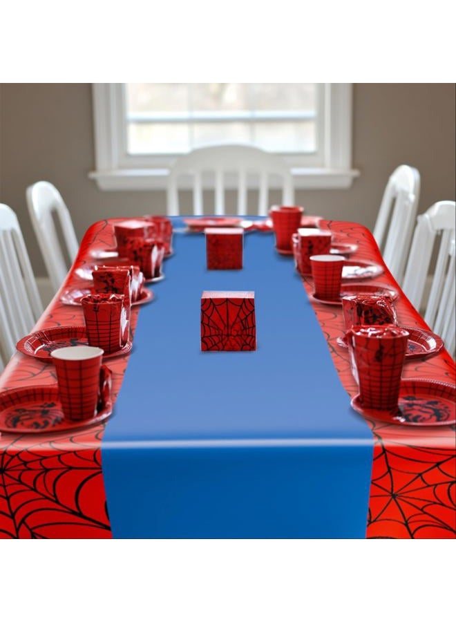 Remagr 3 Pcs 54 x 108 Inch Spider Birthday Party Tablecloth Plastic Disposable Hero Table Cover Large Red and Blue Plastic Rectangular Tablecloth for Birthday Party Decorations Supplies (Red,Blue) - Image 4