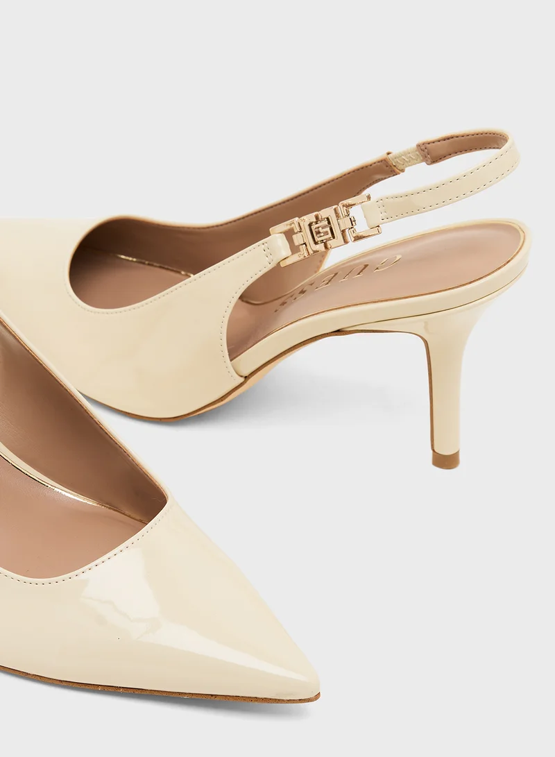 GUESS Pointed Toe Slingback Strap Pumps