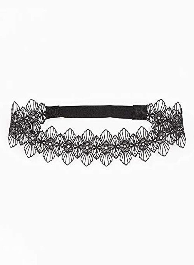 BBTDIN Black Lace Headband Girls Hollow Embroidery Flower Hair Band BBG14 (2 Pcs-D) - Image 2