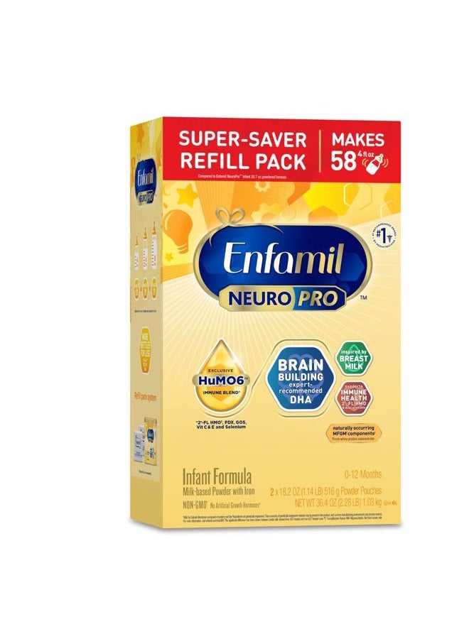 Enfamil NeuroPro Baby Formula, MFGM* 5-Year Benefit, Expert-Recommended Brain-Building Omega-3 DHA, Exclusive Immune Supporting HuMO6 Blend, Infant Formula Powder, Baby Milk, 36.4 Oz - Image 1