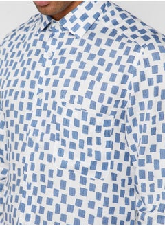 REISS Rectangle Print Slim Fit Shirt  - Image 3