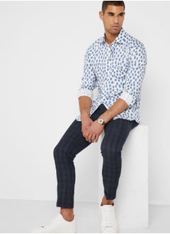 REISS Rectangle Print Slim Fit Shirt  - Image 4