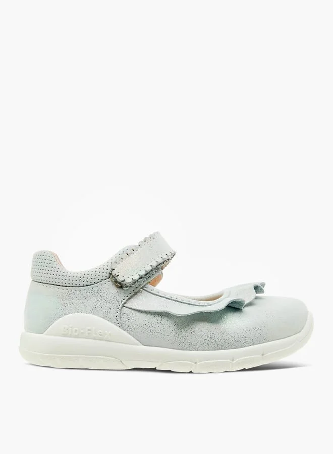 JUNIORS Textured Mary Jane Shoes with Hook and Loop Closure