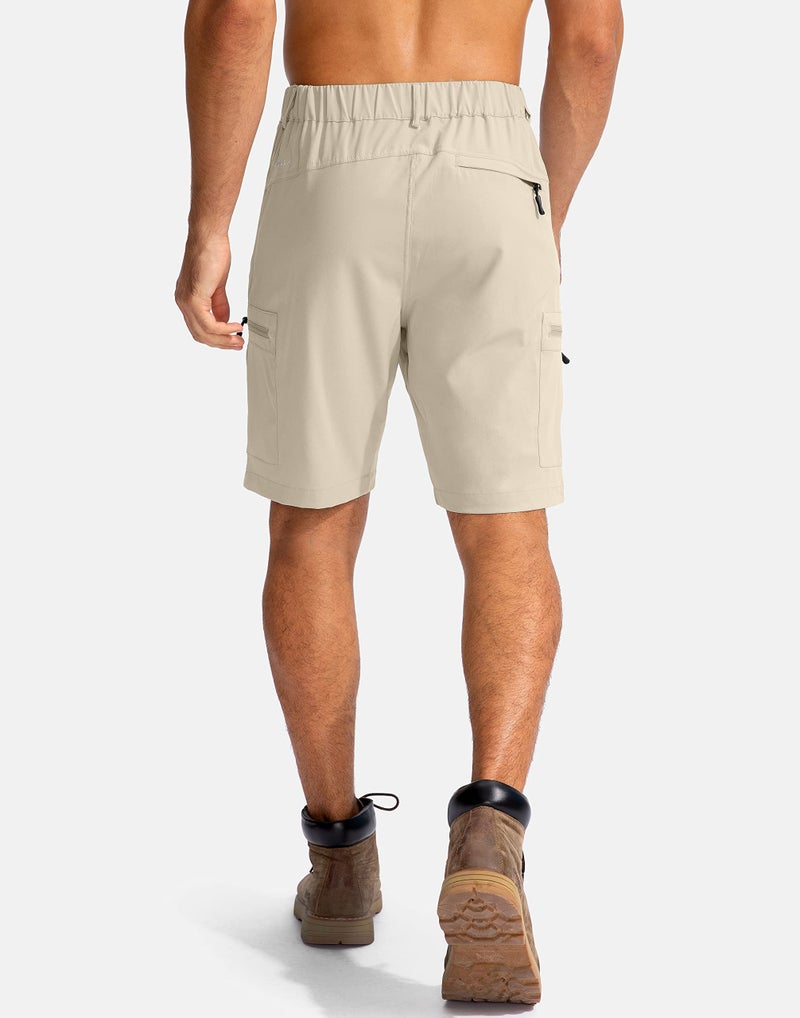 Pudolla Men's Hiking Cargo Shorts 9" Lightweight Outdoor Work Shorts for Men Travel Golf Camping Casual with 5 Zipper Pockets(Khaki XX-Large) - Image 3