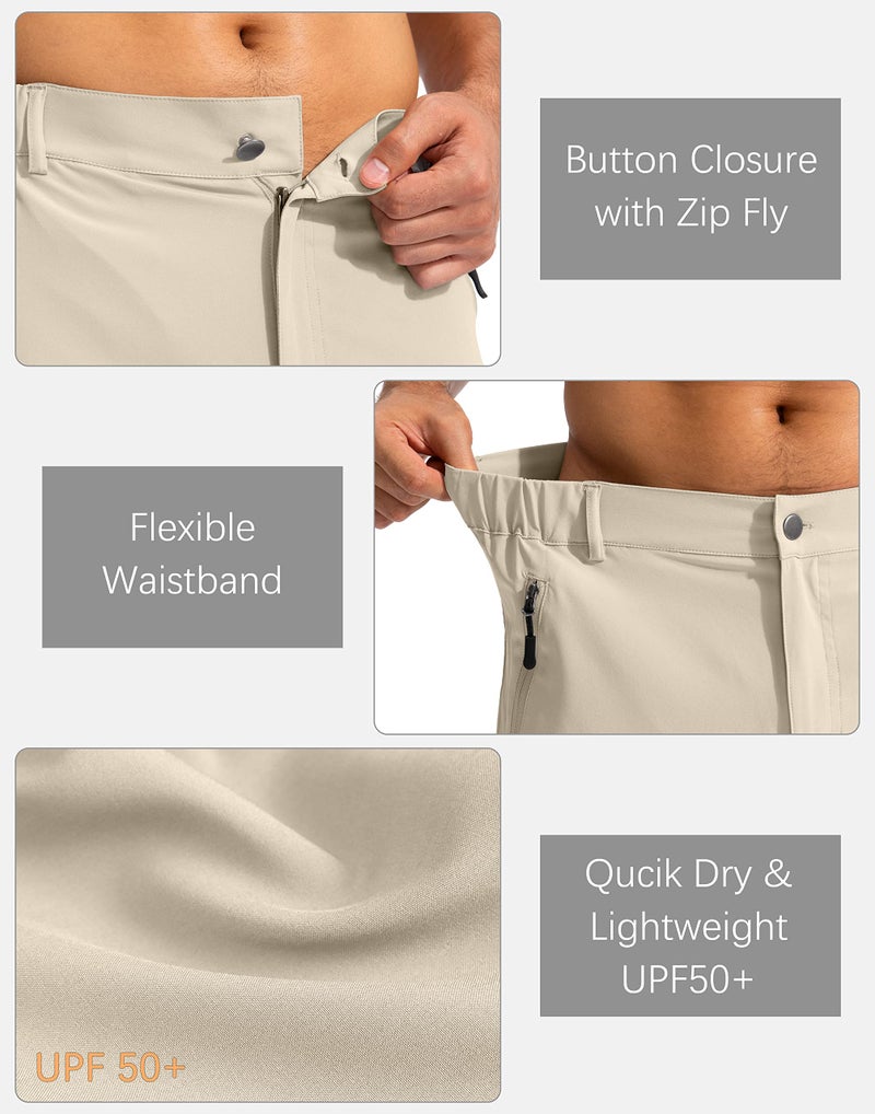Pudolla Men's Hiking Cargo Shorts 9" Lightweight Outdoor Work Shorts for Men Travel Golf Camping Casual with 5 Zipper Pockets(Khaki XX-Large) - Image 5
