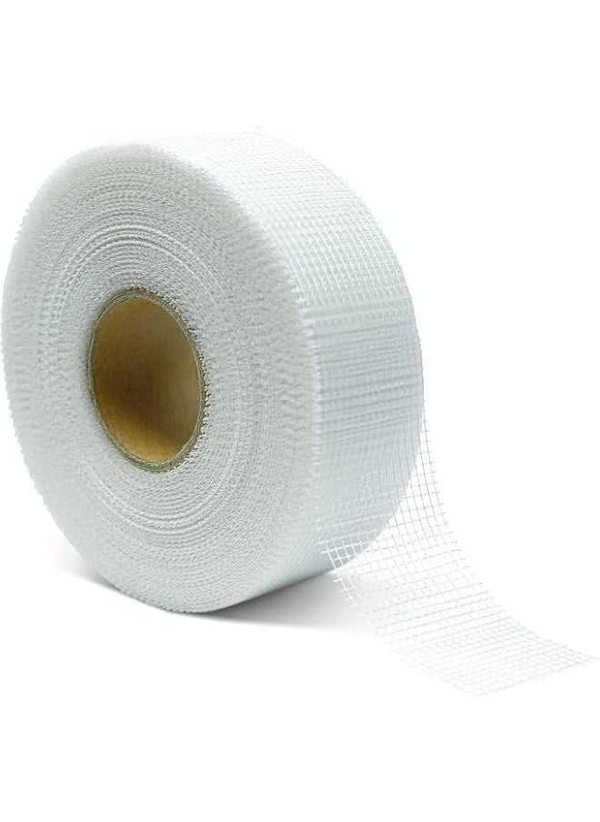 PROMASS - promass 50mm X 90mtr Long Plasterboard Mesh Joint Scrim Drywall Fibre Glass Self Adhesive, Wall Hole or Crack Repair Gypsum Board Joint Tape - Image 1