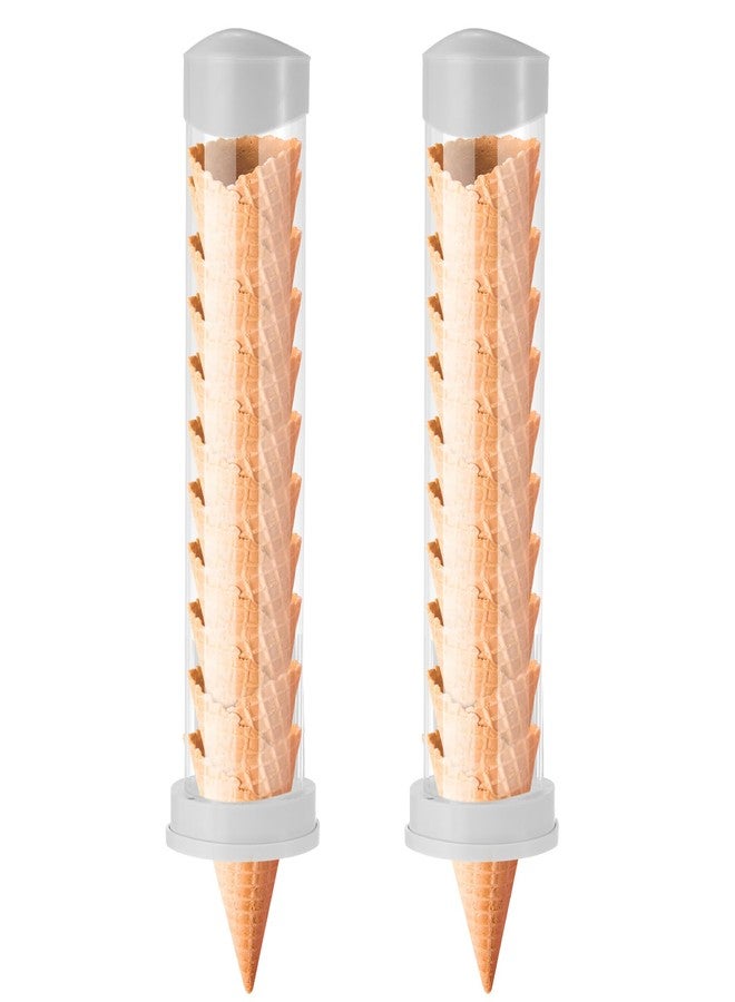 Tioncy 2 Pcs Ice Cream Cone Dispenser Waffle Cones Holder 16'' L x 3'' Dia with 2 Gaskets for Ice Cream Wall Mount - Image 1