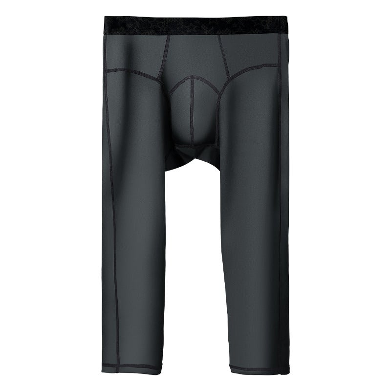 Mens Fleece-lined Warm Leggings Autumn Winter Stretch Red  - Image 2