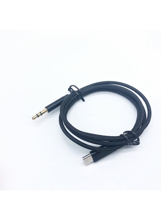 ماركة غير محددة مناسب لهاتف Huawei Xiaomi 6 Letv 2 كابل صوت للسيارة للهاتف المحمول من النوع c محول 3.5 ملم كابل صوت - اللون: ذهبي - الطول: 1 متر  - Image 3