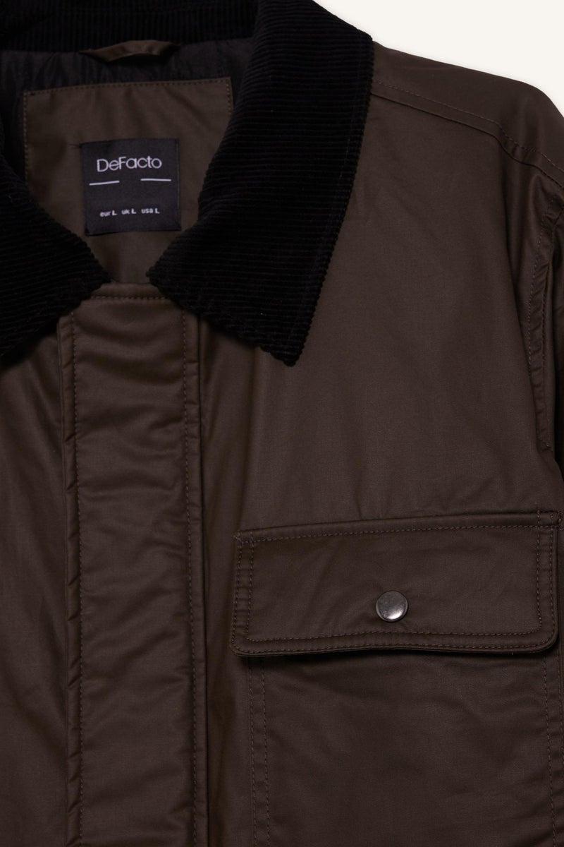 DeFacto Brown Man Relax Fit Puffer Jacket Casual - Image 5