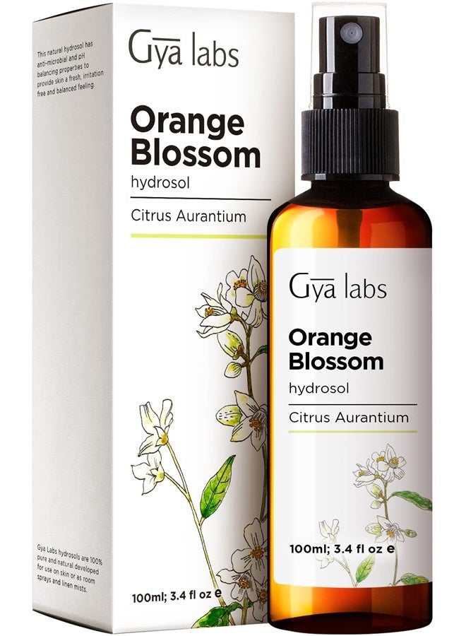 gya labs Orange Blossom Hydrosol for Skin Care and Hair Care - Neroli Face Mist Spray for Oily and Dry Skin - Hair Spray to Tame Frizzy Hair - 100 Pure Unrefined Essential Oil Spray Body Mist - 100ml - Image 1