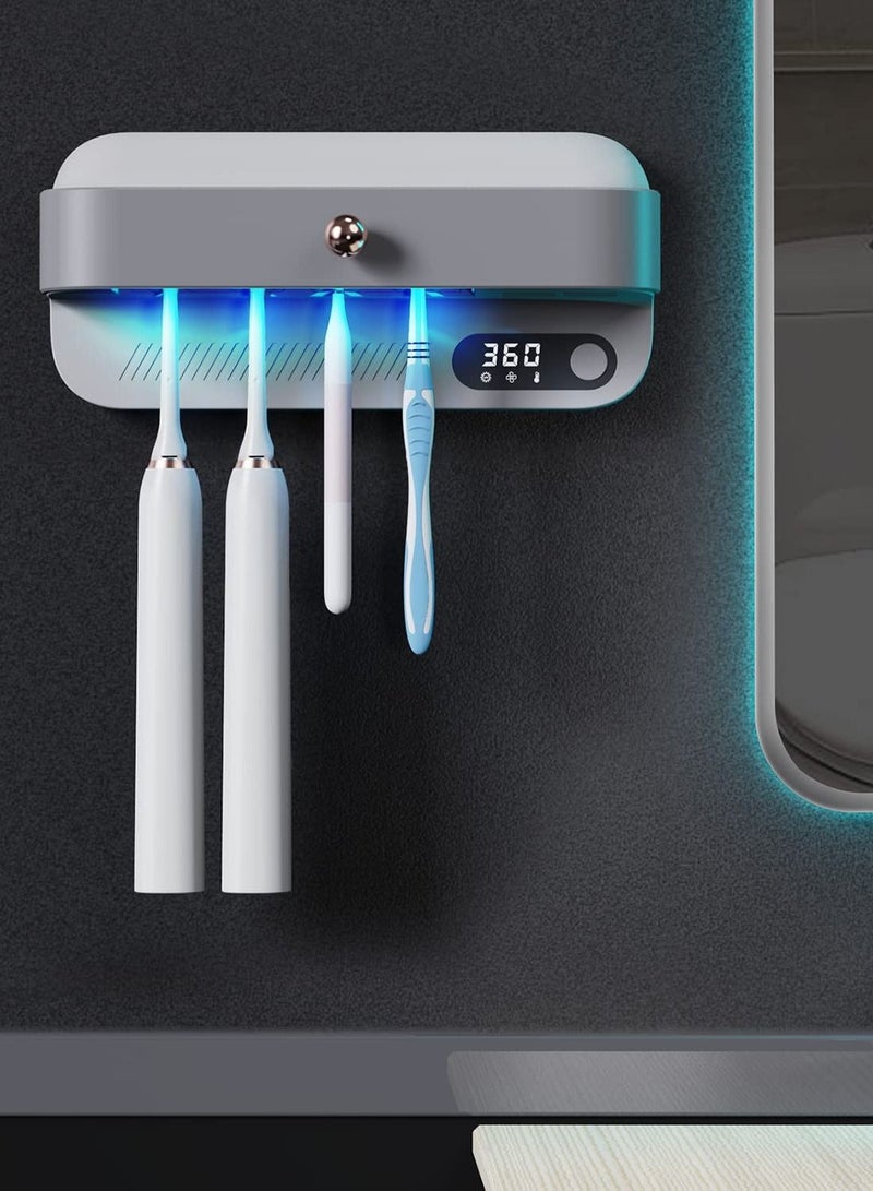 SYOSI م sanitizing فرشاة الأسنان UV مجفف التسخين ووظيفة تجفيف المروحة UVC-LED منظف فرشاة الأسنان جهاز تعقيم حامل مثبت على الحائط مناسب لفرشاة الأسنان أورال-بي - Image 1