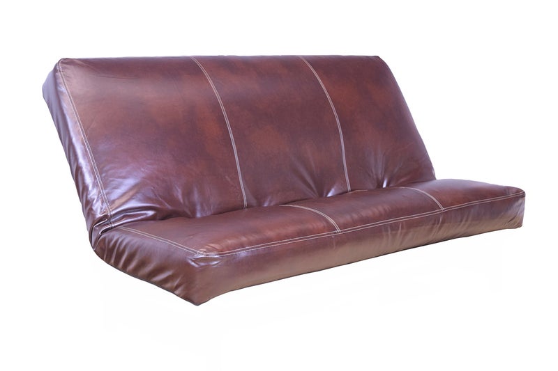 FutonX Full Size Chestnut Futon Cover Only Bonded Leather Premium Collection Fits 6-8 inch Futons Mattress (Cappuccino) - Image 4