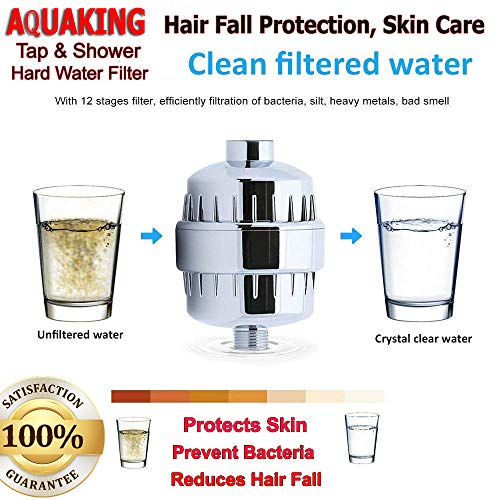 AQUAKING Shower Filter For Hard Water Bathroom Tap Softener Removes Chlorine, Salt, Rust From Borewell, Municipality Water Helps Stop Hair Fall, Get Glowing Skin,15 Stage Pack of 1 - Image 3