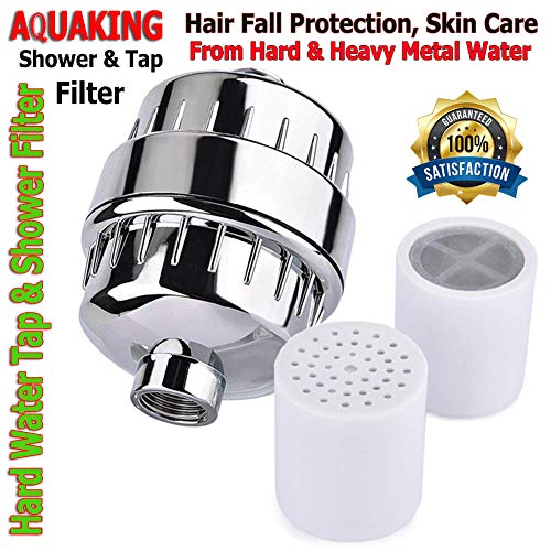 AQUAKING Shower Filter For Hard Water Bathroom Tap Softener Removes Chlorine, Salt, Rust From Borewell, Municipality Water Helps Stop Hair Fall, Get Glowing Skin,15 Stage Pack of 1 - Image 2