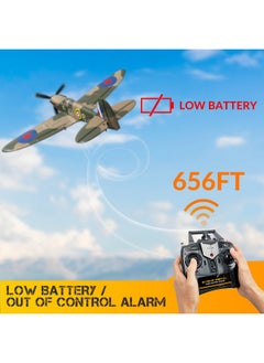 VOLANTEXRC 4-Ch Spitfire One Key Remote Control Airplane With Xpilot Stabilization, Gyroscope, 3 Level Control, And Lightweight Design, Camouflage  - Image 5