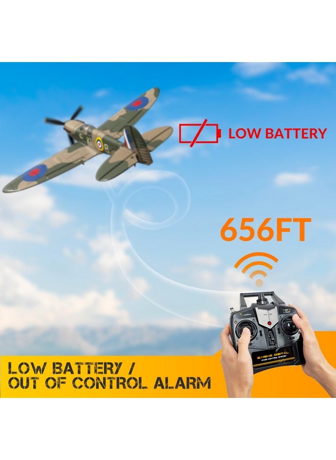 VOLANTEXRC - 4-Ch Spitfire One Key Remote Control Airplane With Xpilot Stabilization, Gyroscope, 3 Level Control, And Lightweight Design, Camouflage - Image 1
