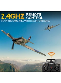 VOLANTEXRC 4-Ch Spitfire One Key Remote Control Airplane With Xpilot Stabilization, Gyroscope, 3 Level Control, And Lightweight Design, Camouflage  - Image 3