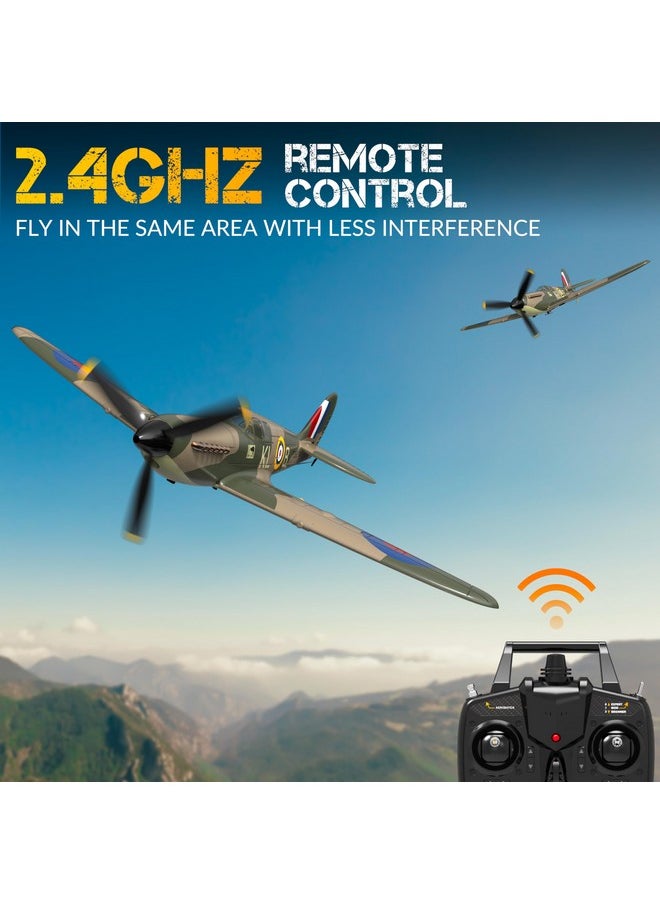 VOLANTEXRC - 4-Ch Spitfire One Key Remote Control Airplane With Xpilot Stabilization, Gyroscope, 3 Level Control, And Lightweight Design, Camouflage - Image 1