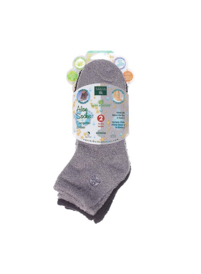 Earth Therapeutics Aloe Socks - Double Pack - Gray/Black (2 Pairs) - Image 1
