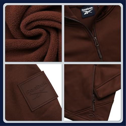 Reebok Womens Softshell Jacket - Lightweight Water & Windproof Warm Hooded Fleece Lined Womens Jacket for Gym Running Hiking, Size Small, Cognac - Image 3