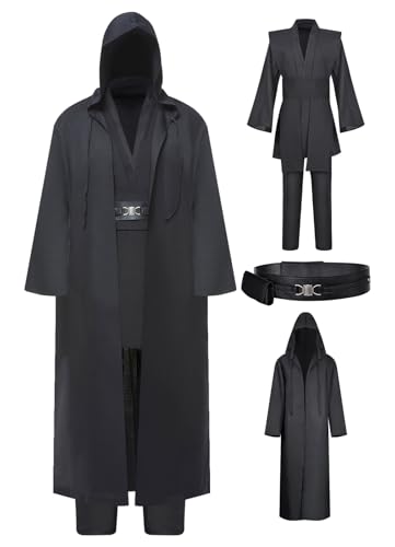 Wecos Tunic Hooded Robe Knight Costume Outfits Halloween Cosplay Costume for Mens Three Versions - Image 1