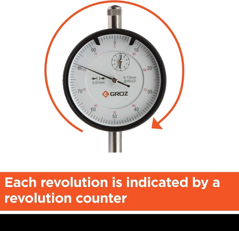 GROZ مؤشر قرص ميكانيكي 0-10 مم - Image 2