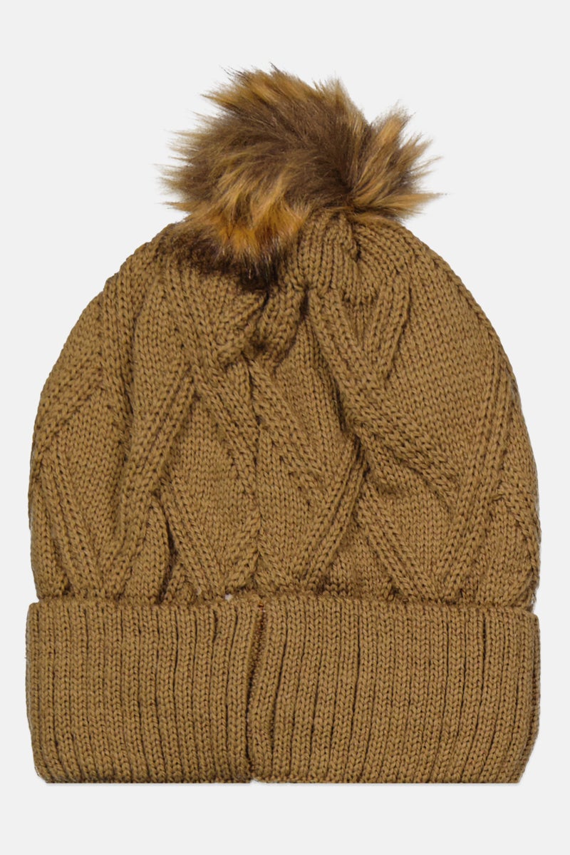 Royal Deluxe Women Knitted Pom Pom Beanie Hat, Assorted Color  - Image 2