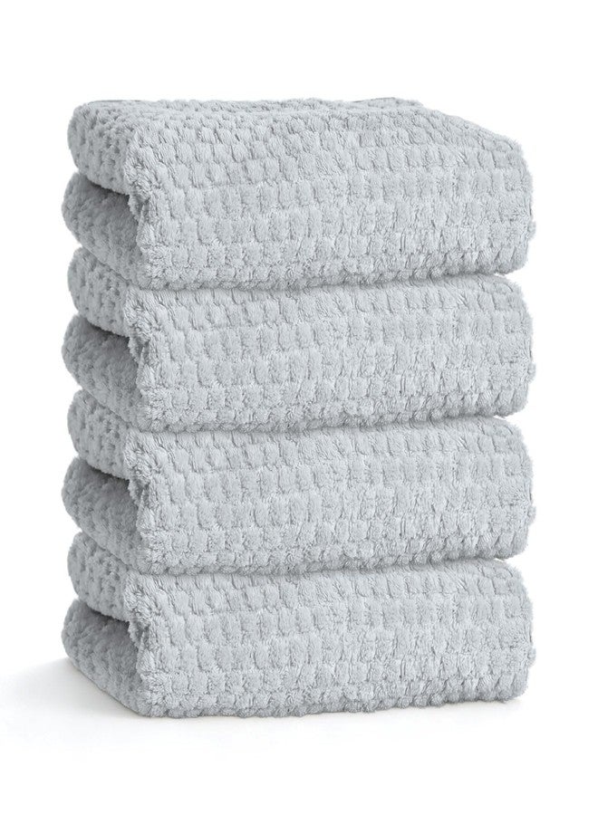 Hipruict Small Hand Bath Towels, 4 Pack Microfiber Hand Towels with Hanging Loops, Ultra Soft and Absorbent for Bathroom, Kitchen, Pool, Gym and Travel, 29” x 14” (Gray) - Image 1