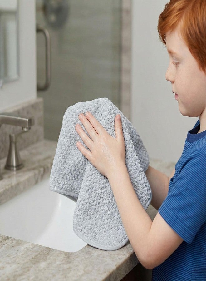 Hipruict Small Hand Bath Towels, 4 Pack Microfiber Hand Towels with Hanging Loops, Ultra Soft and Absorbent for Bathroom, Kitchen, Pool, Gym and Travel, 29” x 14” (Gray) - Image 5