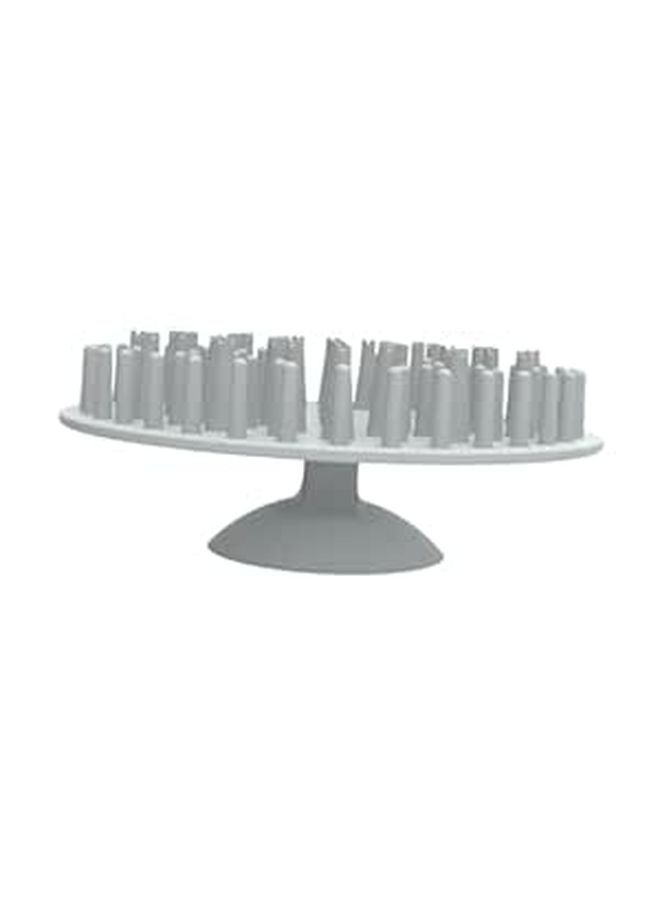 Non Slip Silicone Pet Hair Remover Brush For Cats And Dogs Ergonomic Grooming Tool Grey - Image 1