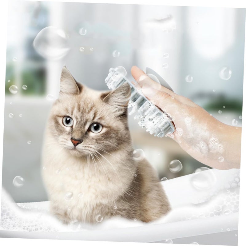 Non Slip Silicone Pet Hair Remover Brush For Cats And Dogs Ergonomic Grooming Tool Grey - Image 3