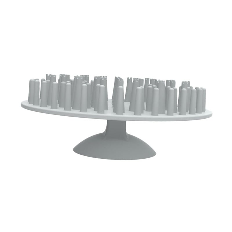 Non Slip Silicone Pet Hair Remover Brush For Cats And Dogs Ergonomic Grooming Tool Grey - Image 2